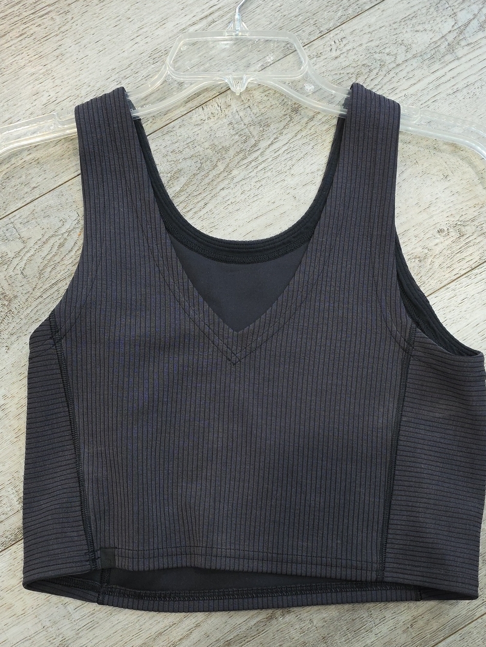 lululemon athletica Charcoal Ribbed V-Neck Crop Tank